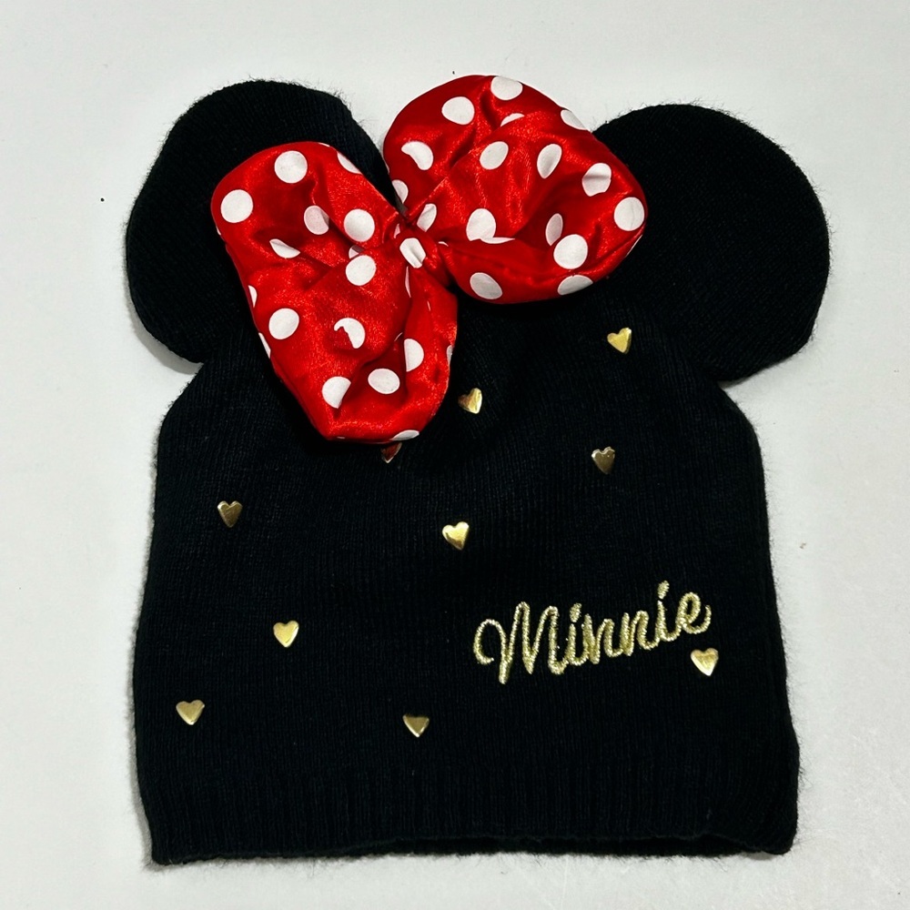 Minnie Mouse Winter Beanie Hat with Cute Mouse Ears Bowknot